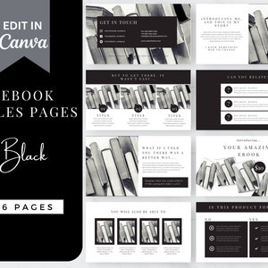Ebook Template | Canva Template | Ebook sales | Workbook Template | Branding Ebook | Canva Ebook | Minimalist Magazine Template, Black