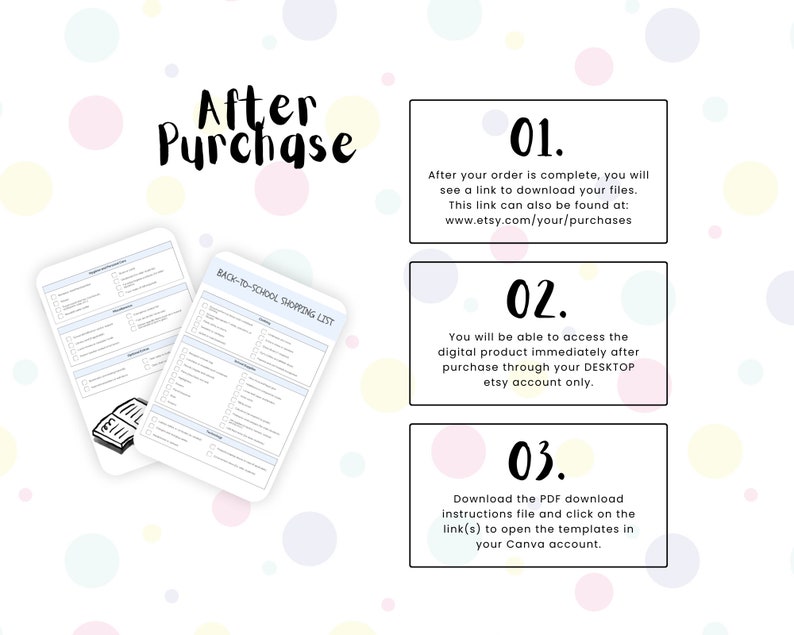 Printable Back to School Checklist for Kids: Canva Template (digital ...