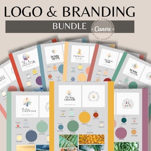 Paquete de logotipos / Logotipo de empresa prefabricado / Marca para pequeñas empresas / Logotipo de bricolaje / Tarjeta de visita / Fuente de logotipo / Fuente Canva / Marca empresarial