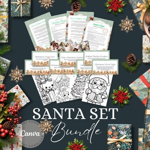 Certificado de lista agradable / Querido Papá Noel / Carta del Polo Norte. / Relleno de calcetines / Carta de elfo / Carta de Papá Noel / Lista de deseos navideños