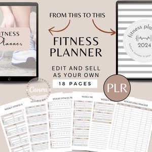 Resell Rights | Digital Planner | Resell Planner | Ipad Planner | Workout Tracker | Fitness Planner | Plr Planner +Digital Sticker Bundle