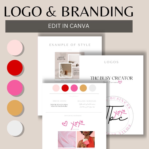 Mood Board | Custom Hand Drawn Logo | Diy Branding Kit | Instagram Bundle | Diy Logo Design | 65 Brand Board Templates | Branding Package