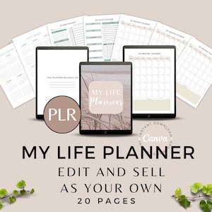Plr Canva Template | Canva Commercial Use Editable Planner | Digital Planner | Plr Planner To Resell | Instant Download | Self Care