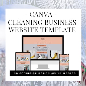 Canva Website for Cleaning Business | Customizable and Mobile-Friendly | Easy to Customize for Your Cleaning Business | SEO-Optimized