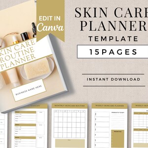 Skincare Planner | Instant Download | Editable Skincare Routine | Skincare Routine Template | Skin Care Routine | Skincare Journal