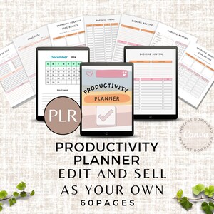 PLR Life Planner Canva Template: Digital Organizer & Goal Tracker (Commercial Use)