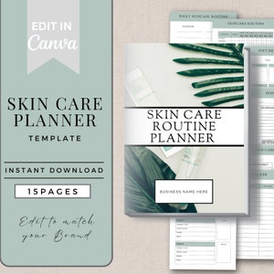 Skincare Planner | Instant Download | Editable Skincare Routine | Skincare Routine Template | Skin Care Routine | Skincare Journal