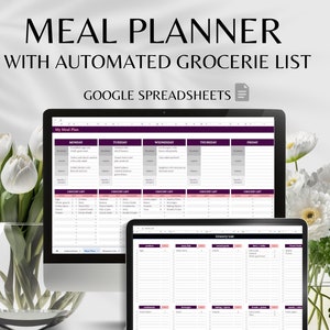 Pianificatore automatico dei pasti e lista della spesa - Fogli Google (download digitale)