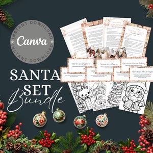 Certificado de lista agradable / Relleno de medias / Lista de deseos de Navidad / Carta editable de Santa / Carta de Santa Cam / Descarga instantánea