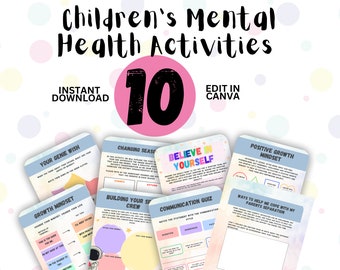 Mental Health | Kids Therapy | Coping Skills For Kids | Canva template, Digital Download | School Counselling Resources | Therapy Worksheets