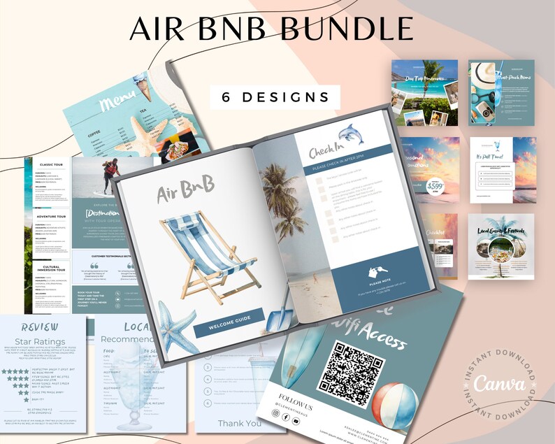 Book Template House Rules Editable Canva Guide Vacation