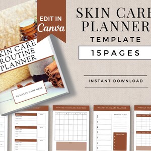 Skincare Planner | Instant Download | Editable Skincare Routine | Skincare Routine Template | Skin Care Routine | Skincare Journal