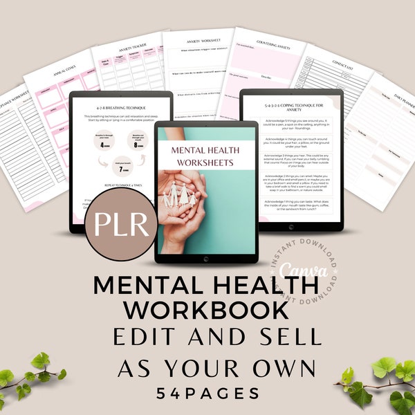 Mental Health | Life Coaching | Resell Rights | Low Content Book | Digital Journal | Kdp Canva Template | Plr Ebook | Printable Pdf