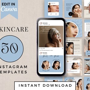 Skincare Instagram Templates | Esthetician Instagram Post | Esthetician Canva Template | Spa Templates | Esthetician Story Covers