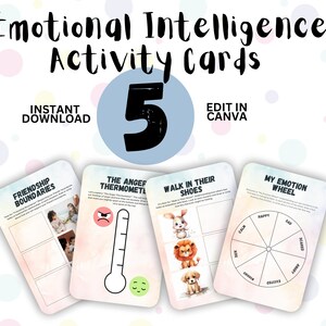 Emotional Intelligence | Kids Counselling | Mental Health | Done For You Course | Emotion And Feelings | Self Awareness | Canva Template