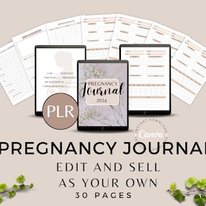 Schwangerschaftstagebuch | Pflege Geschäftlich | Plr Planer | Druckbares Journal | Plrr Canva Vorlage | Kommerzielle Lizenz | Rechte weiterverkaufen