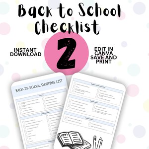 Checkliste für den Schulanfang für Kinder: Canva Vorlage (Digitaler Download)