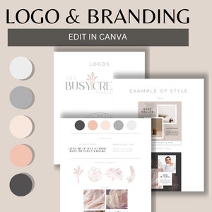 Diy Logo Design | Custom Logo Design | Branding Package | Brand Sheets | 65 Brand Board Templates | Mood Board Templates | Branding Kit