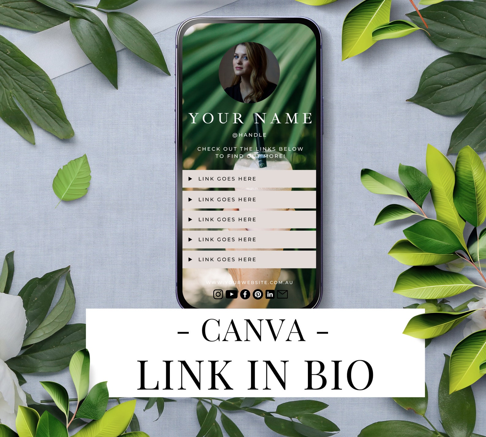 Tiktok Link in Bio Templates Canva, Instagram Landing Page, Instagram ...