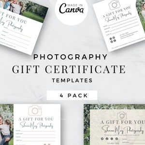Photography Voucher | Gift Card For Photographer | Photography Business Card Template | Horizontal Business Card | Photography Gift Card
