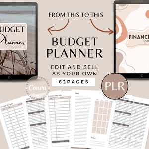 Finance Planner | Debt Tracker | Plr Digital Planner | Plr Budget Templates | Plr Monthly Budget Spreadsheet | Budget Planner