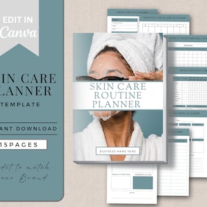 Skincare Routine | Morning Routine | Digital Planner | Editable Esthetician Templates | Skincare Planner | Client Aftercare | Lash Tech