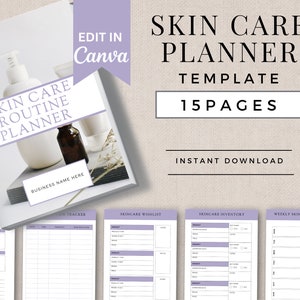 Skincare Planner Printable | Editable Skincare Routine | Beauty Planner | Skincare Tracker | Custom Skincare Planner