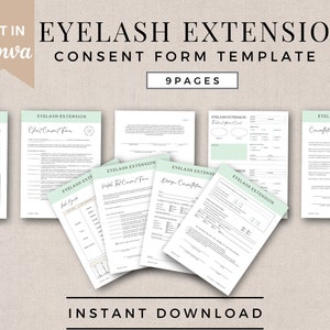 Lash Forms | Editable Esthetician Forms | Eyelash Forms | Client Release Form | Client Intake | Lash Technician | Beauty Salon Forms