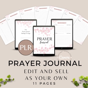 Commercial Resell Rights License | Digital Prayer Journal | Editable Journal | Journal Prompts | Bible Study | Plr Ebook | Digital Ebook