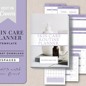 Skincare Planner | Instant Download | Editable Skincare Routine | Skincare Routine Template | Skin Care Routine | Skincare Journal
