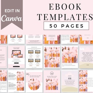 Canva Ebook Template | Workbook Template Canva | Minimalist Magazine Template | Blogger Ebook Template | Life Coaching | Lead Magnet, Pink