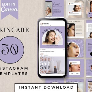 Esthetician Instagram Templates | Esthetician Story Covers | Botox Templates | Skincare Instagram Post | Instagram Templates For Skincare