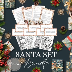 Certificado de lista agradable / Relleno de medias / Lista de deseos de Navidad / Carta editable de Santa / Carta de Santa Cam / Descarga instantánea