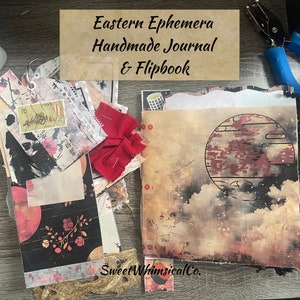 Eastern Ephemera Handmade Junk Journal, Pockets, Vintage Paper, Memory Book, Scrapbook, one of a kind