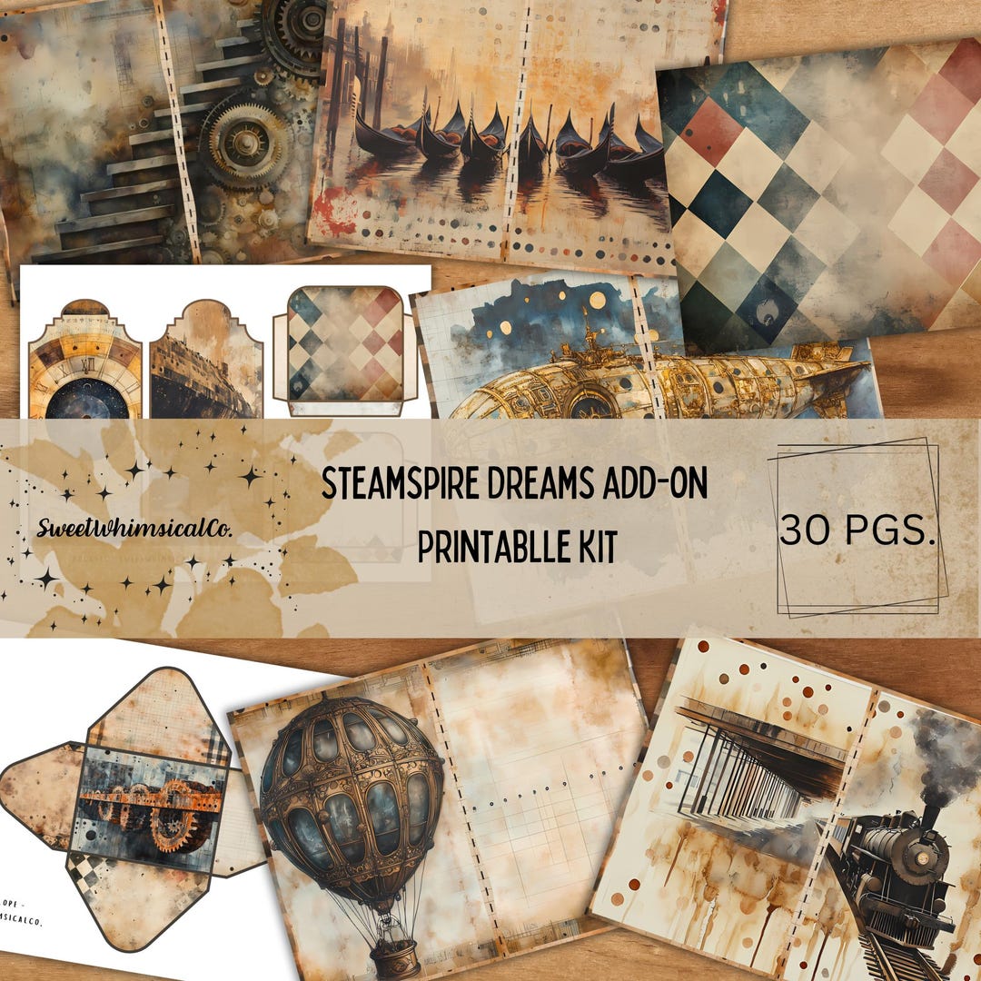 Steampunk Junk Journal Add-on Kit Printable 30 Pages Digital Download ...
