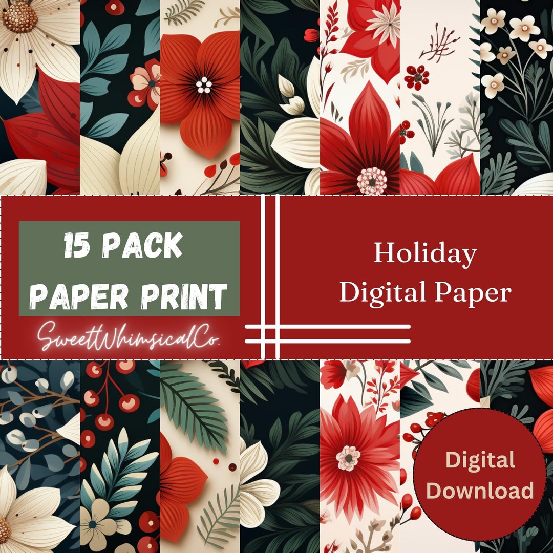 watercolor-holiday-floral-digital-paper-set-christmas-tree-ornament