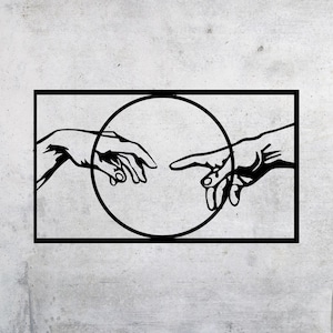 Michelangelo&#39;s The Creation of Adam dxf svg ai pdf png eps- laser cut files -cnc cutting router-digital vector prints download- adam hands