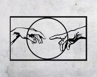 Michelangelo's The Creation of Adam dxf svg ai pdf png eps- laser cut files -cnc cutting router-digital vector prints download- adam hands