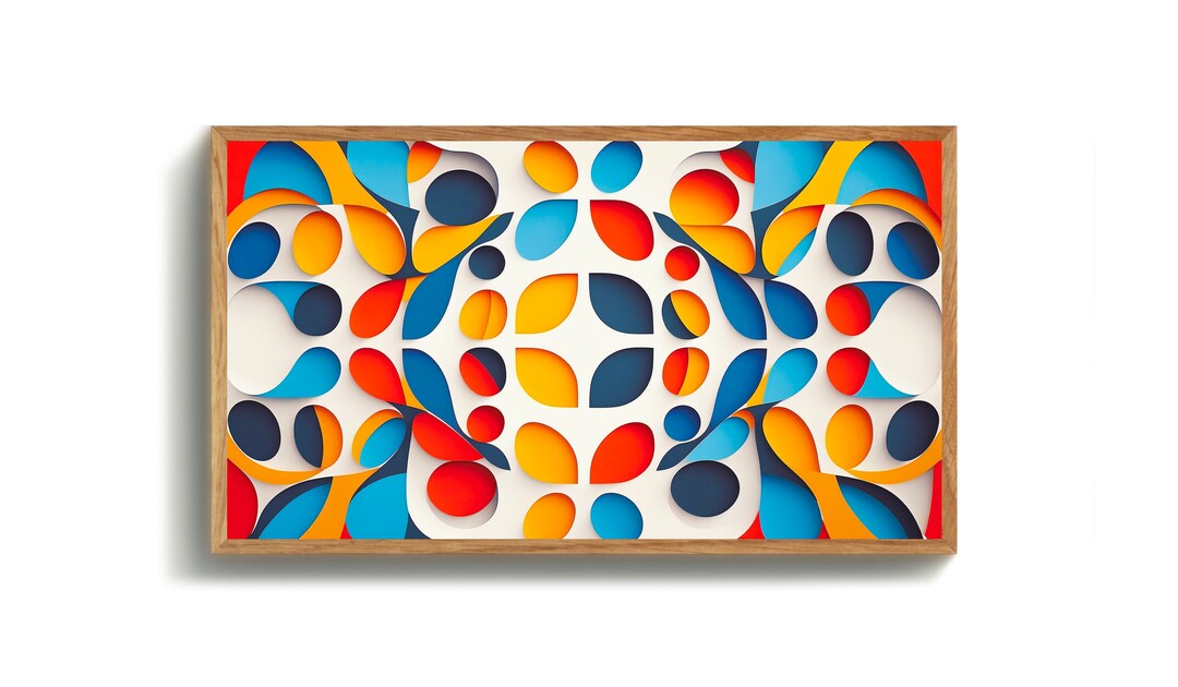 Samsung Frame TV Art Bright Art for TV Abstract Geometric Etsy