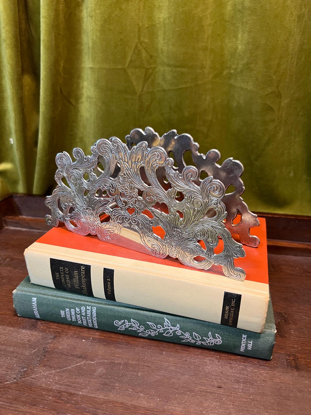 Silver Letter Rack Vintage Sheffield Silverplate Letter Holder – Ornate Filigree Desk ...
