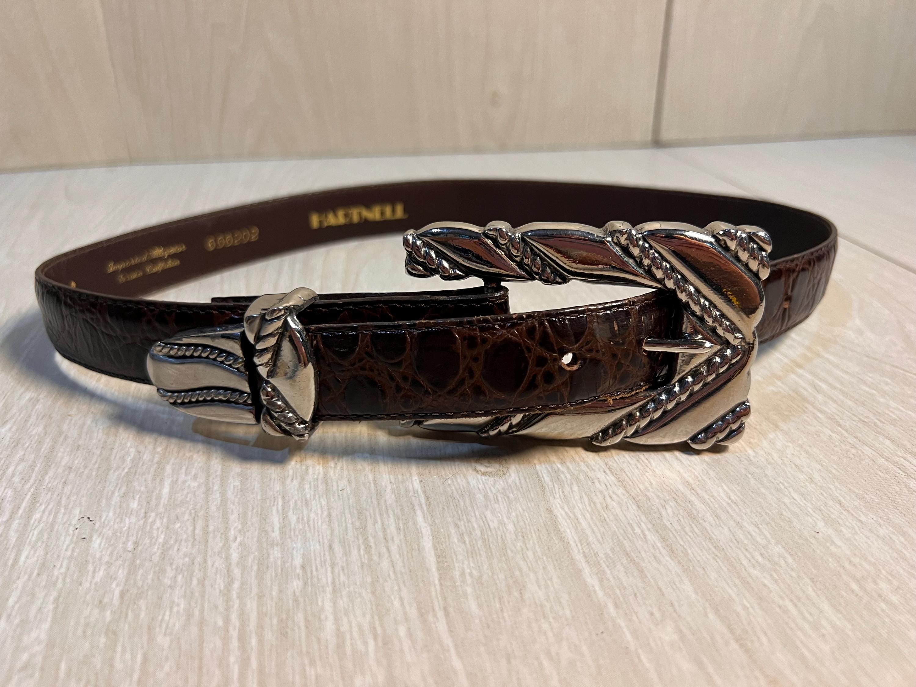 Hartnell Silver Elephant Buckle Brown Leather Belt RGWYGCG Belt Men Ratchet, Western Cowboy Leather Belts for  main image 3