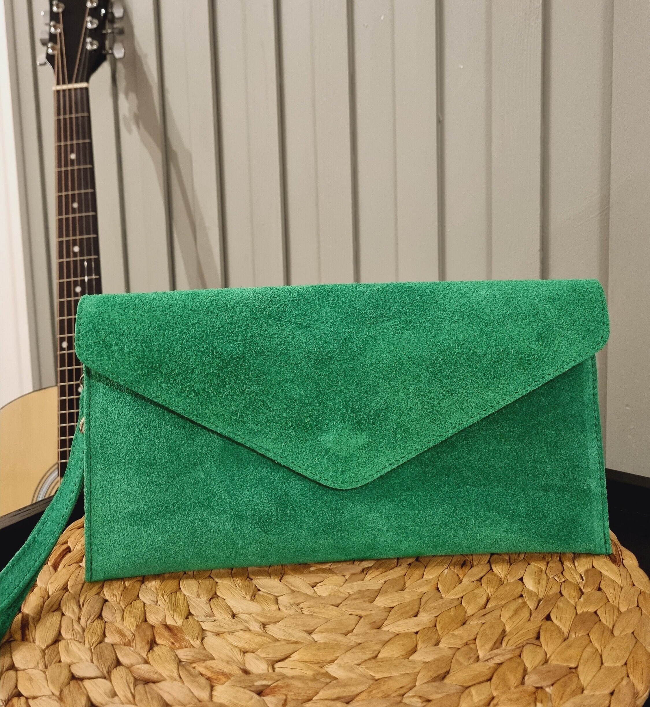 Hermès Evercolor Calvi Pouch MM - Green Clutches, Handbags