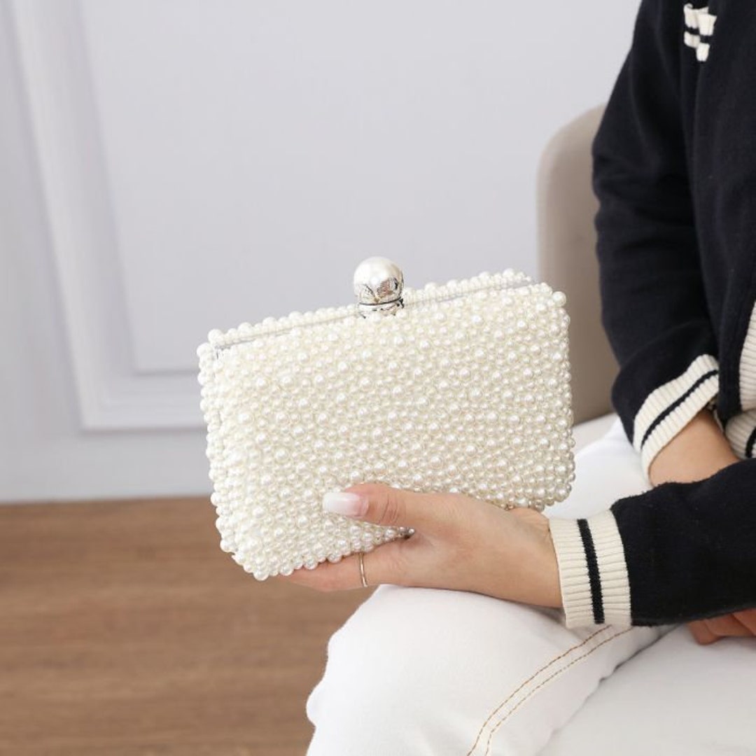 Ivory Pearl Clutch Bag Ivory Evening Bag Ivory Bridal Purse - Etsy UK