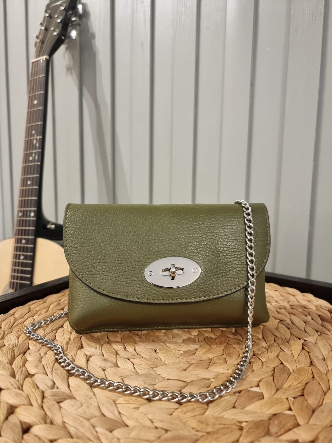 Leather Olive Clutch Bag Leather Bags Green Shoulder Bag Etsy UK