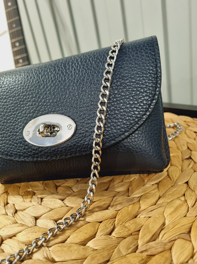 Real Leather Navy Clutch Bag Navy Crossbody Bag Bag Dark Blue Party Bag