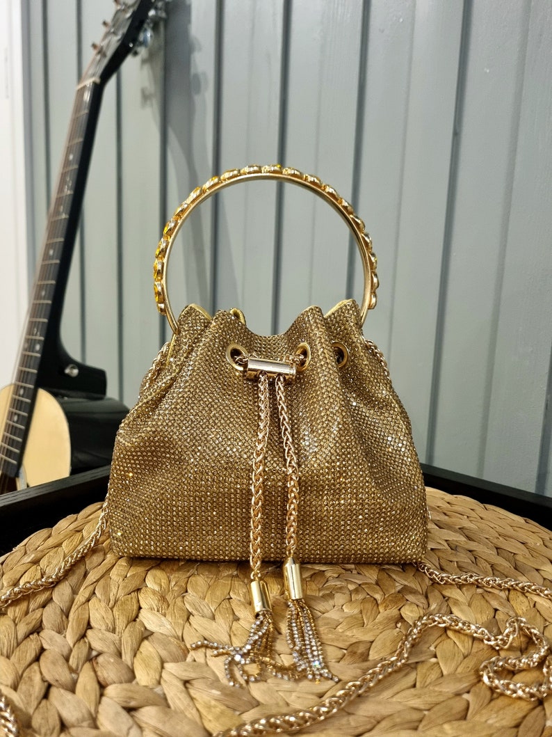 Gold Bon Bon Style Evening Bag Gold Grab Bag Diamante Gold Clutch Bag ...