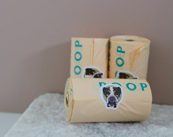 15 Bag Roll Compostable Cornstarch Poop Bags | Pet Waste Bags | Biodegradable Poop Bags | Compostable Poop Bags |  BPI Certified Bags