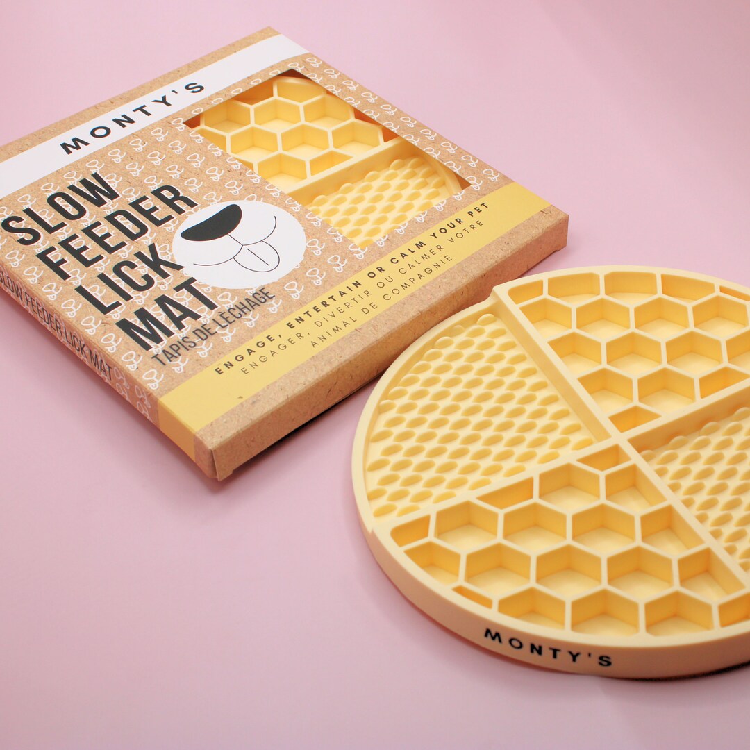 Yellow Silicone Slow Feeder Lick Mat for Dog Etsy