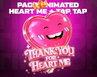 Package for Tik Tok Live : “Thank U for Heart Me” + TAP TAP | Stream Alerts | Instant Download
