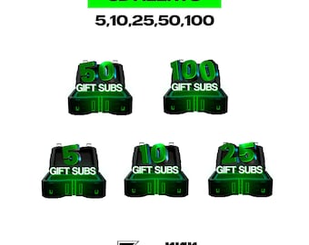 3D Stream Alerts – Gifted Subs Animation Pack | Twitch, Kick & YouTube | OBS and Botrix Ready | Instant Download